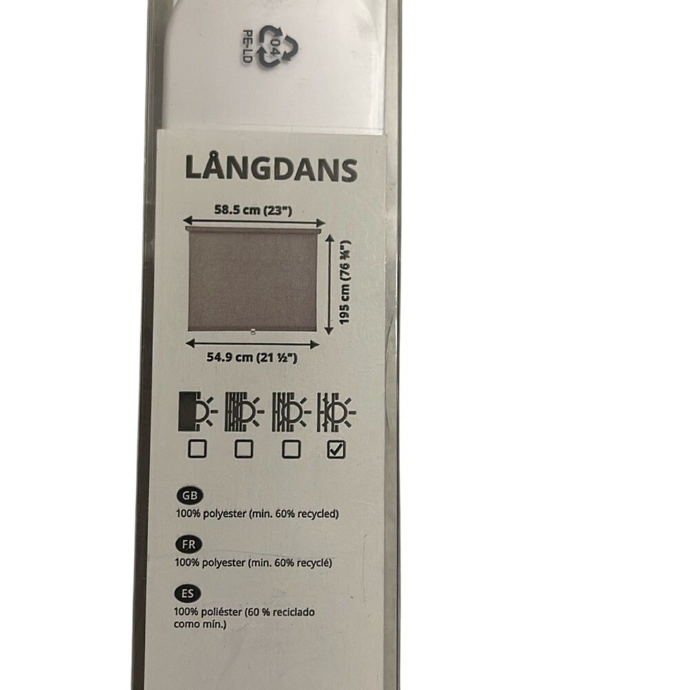 IKEA‎ LANGDANS Roller Blind Grey 23x76.75 Cordless Window Shade 504.910.11 NEW - Picture 4 of 4